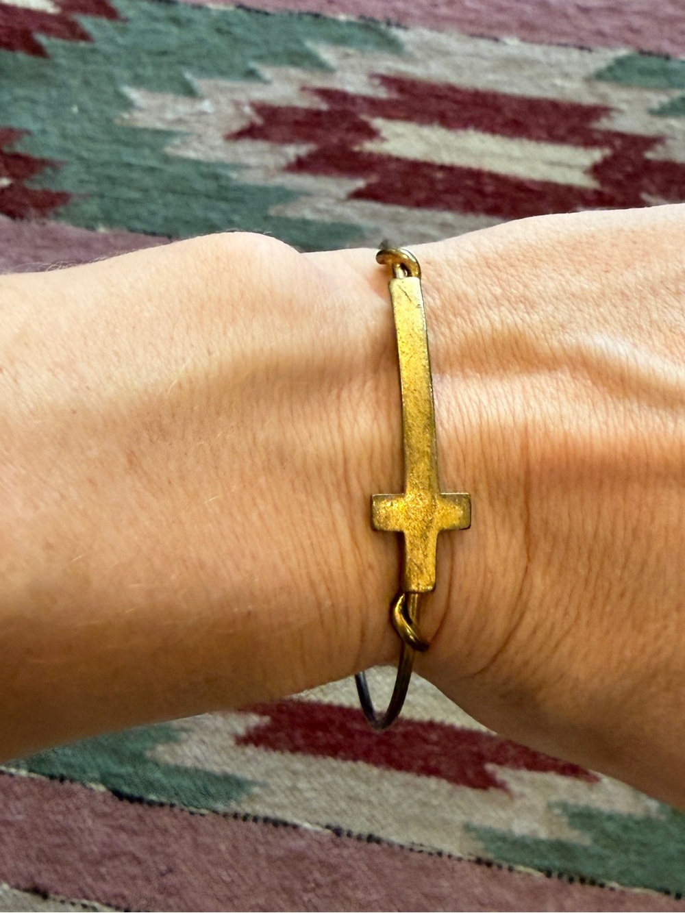 Alex and ani gold cross bracelet